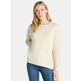 thumbnail image 1 of Time and Tru Women’s Crewneck Pullover Sweater with Long Sleeves, Midweight, Sizes XS-XXXL, 1 of 5