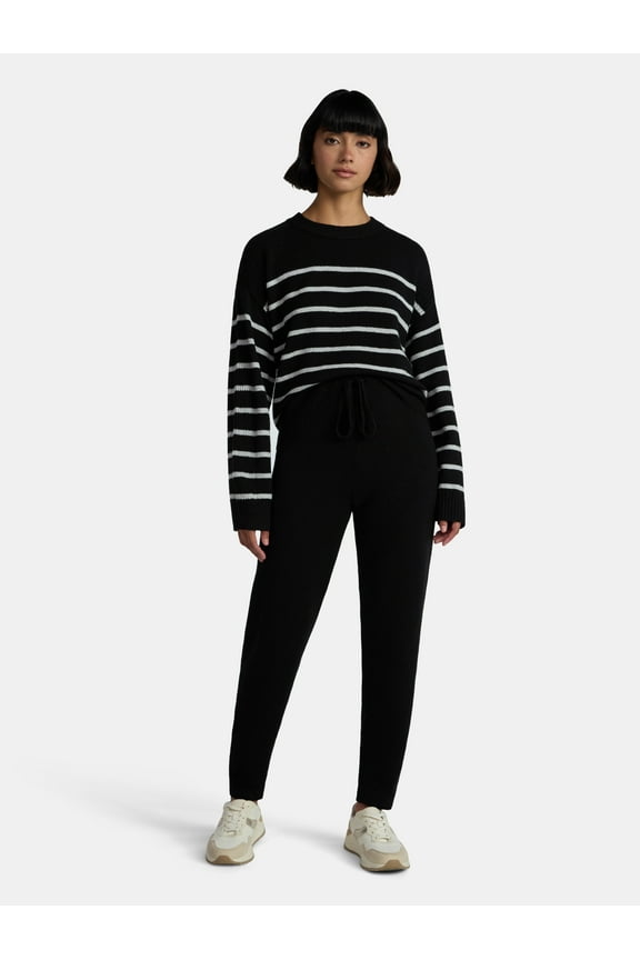 Women's Striped Sweater and Jogger Pants Set, Sizes XS-XXXL