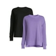 thumbnail image 1 of Time and Tru Women's Crewneck Sweatshirt with High-Low Hem, 2-Pack, Sizes XS-XXXL, 1 of 6