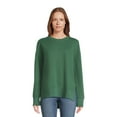 thumbnail image 1 of Time and Tru Women's Crewneck Sweatshirt with High-Low Hem, Sizes XS -4X, 1 of 5