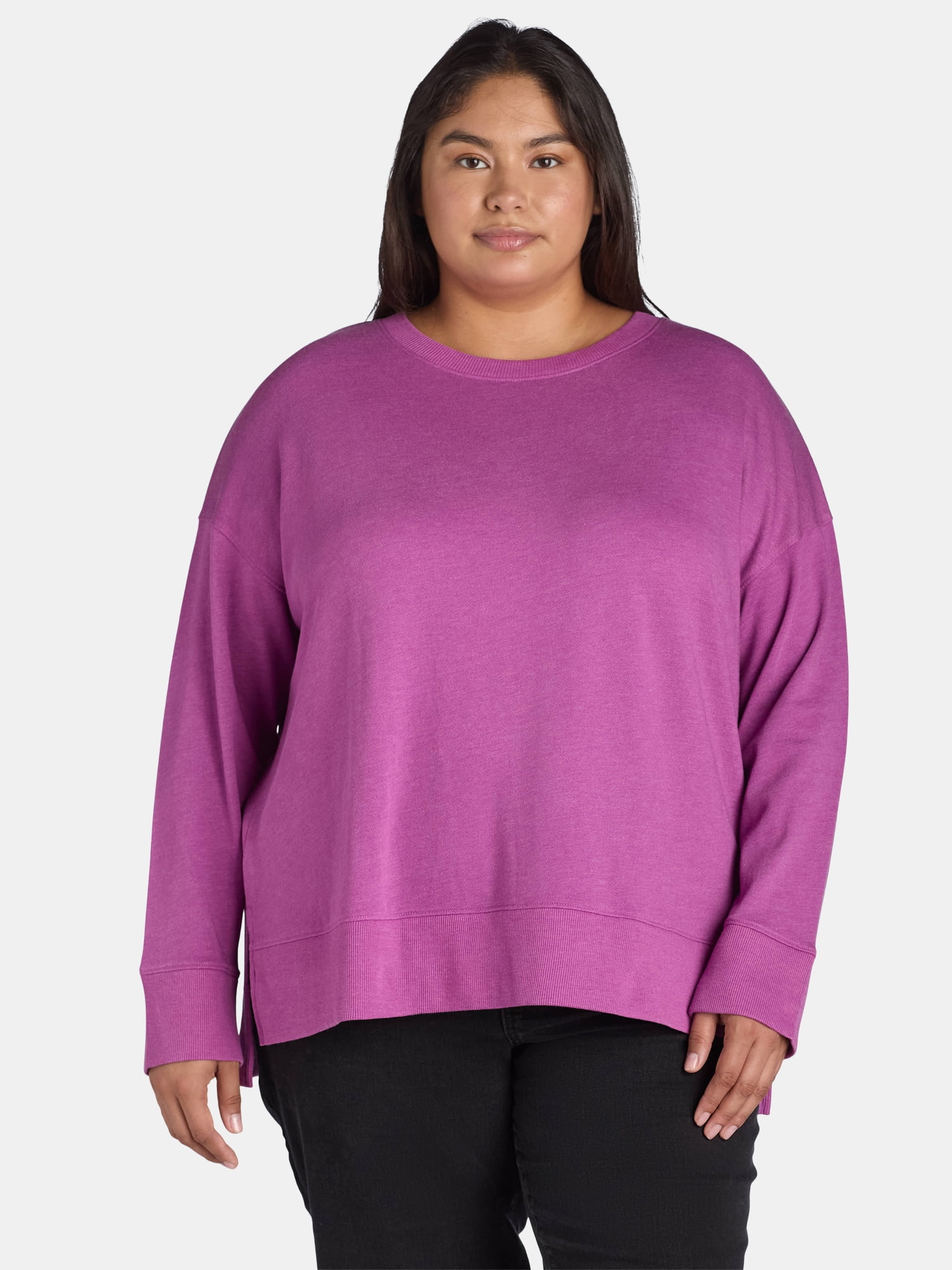 ⏰ChicBeautyy Hot Sale-Women's Sweatshirt Crewneck Curved Hem