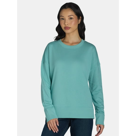 Time and Tru Women's Tunic Sweatshirt with High-Low Hem, Sizes XS -4X