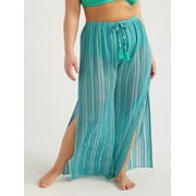 Time and Tru Women's Crochet Coverup Pants, Sizes XS-3X