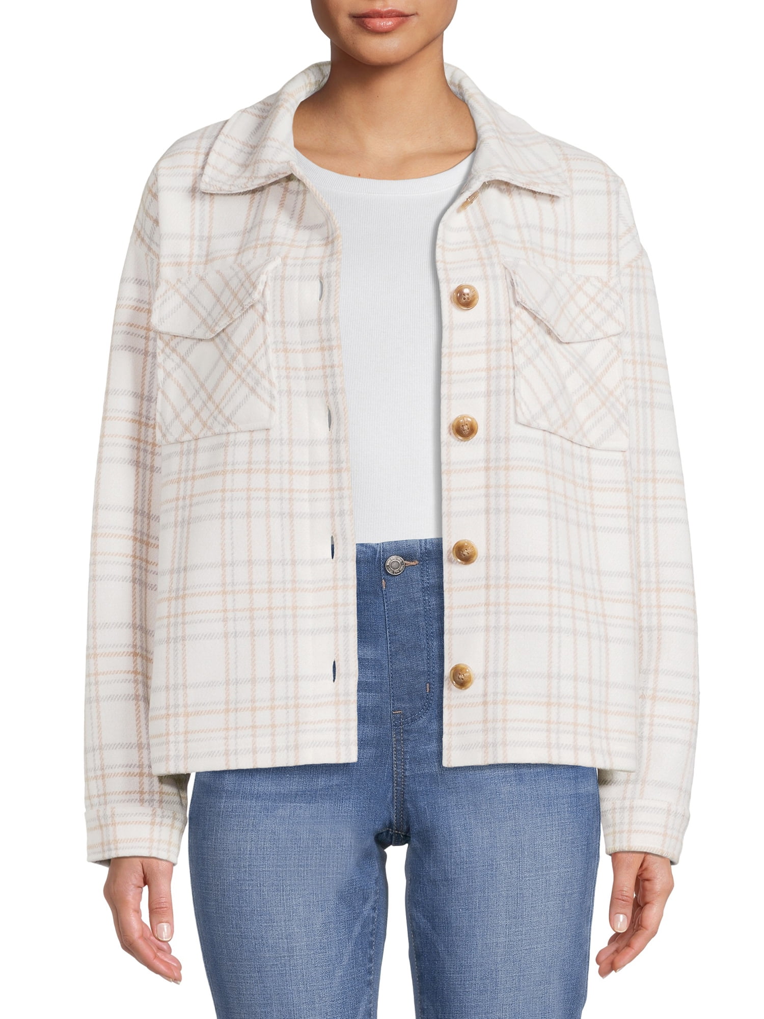 Time and Tru Women's Crop Shacket