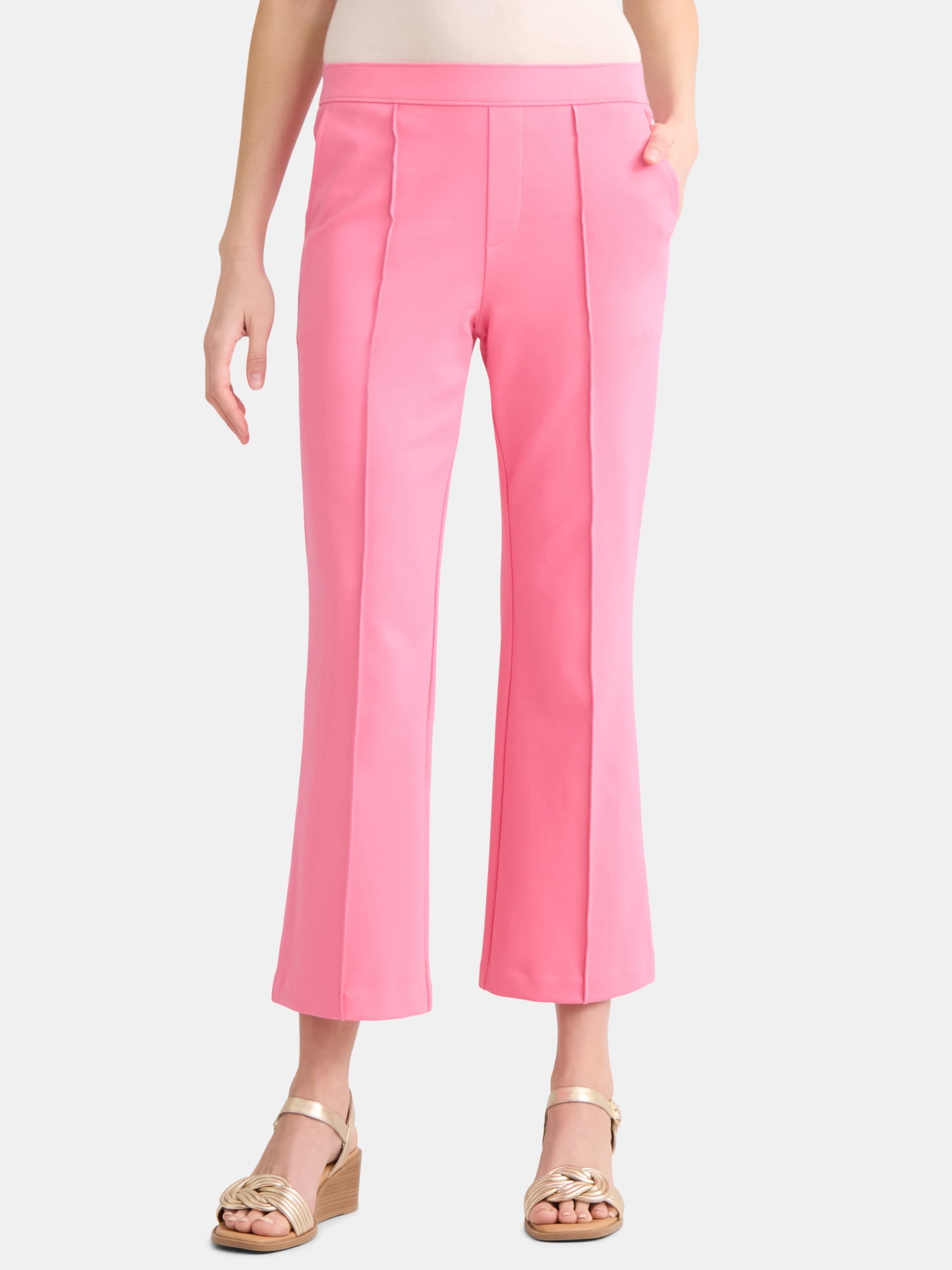 【HI FI FNK】(W) Peaches Wide Pants Time & Tru Women's Wide Leg Hacci Pants, XS-XXXL, Soft Comfy