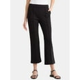 thumbnail image 1 of Time and Tru Women's Pull On Cropped Flare Pants, Sizes XS-XXXL, 1 of 5