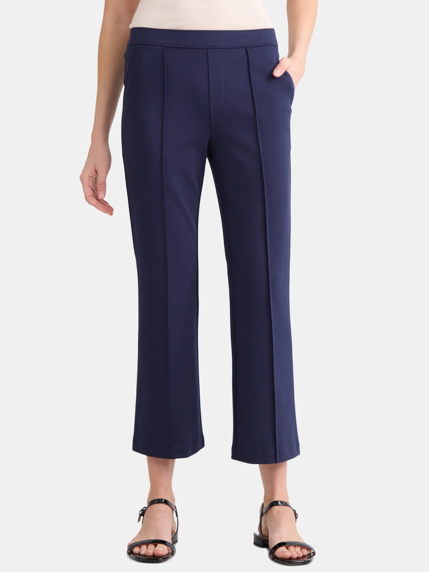 Time and Tru Women's Super Soft Hacci Cropped Wide-Leg Pants Time and Tru Women's Super Soft Hacci Cropped Wide-Leg Pants