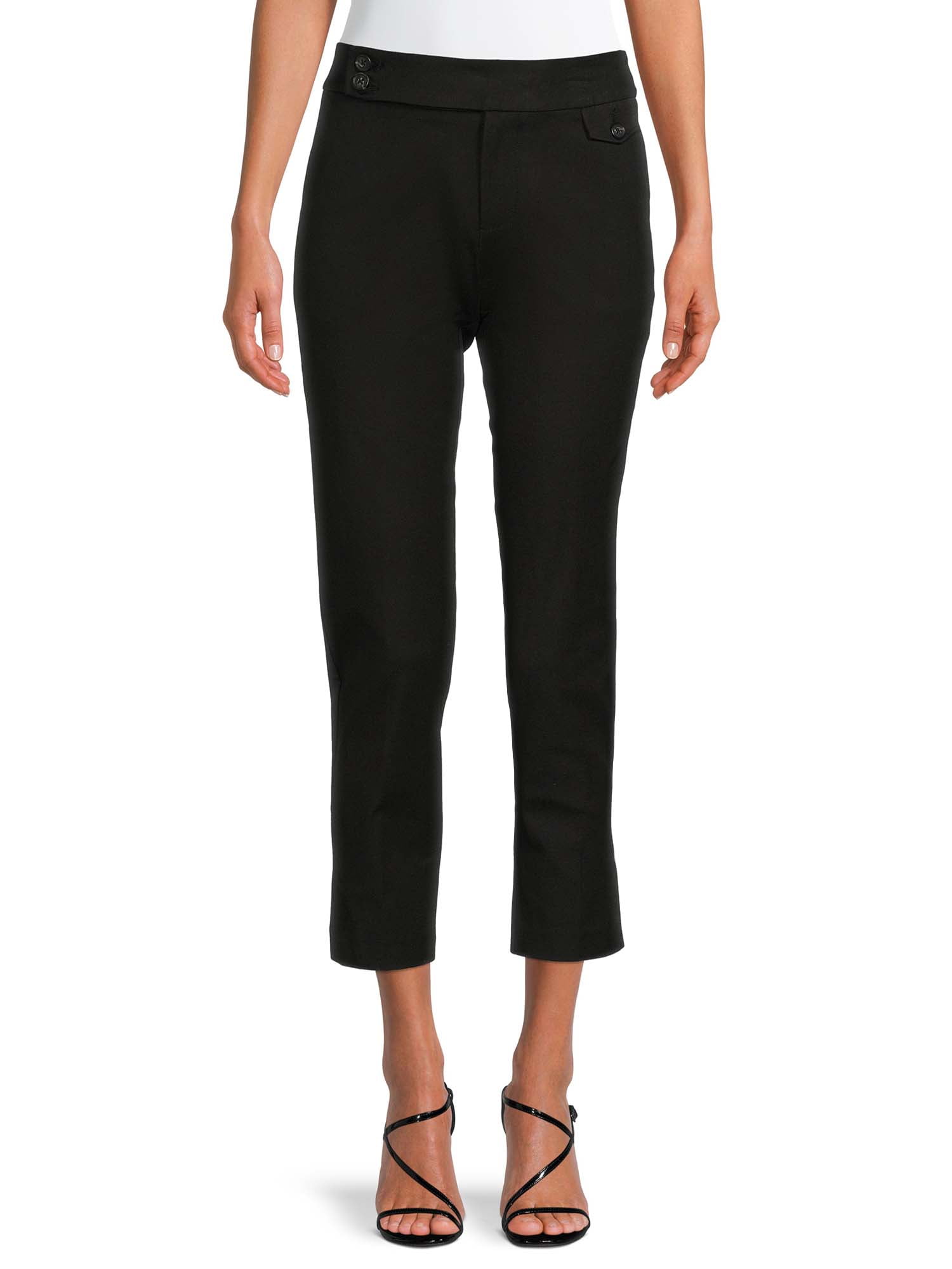 Time and Tru Women's Cropped Tab Front Pants
