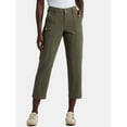 thumbnail image 1 of Time and Tru Women's Cropped Utility Pants, 27" Inseam, Sizes 0-20, 1 of 5