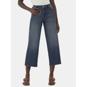 Time and Tru Women's Cropped Wide Leg Jeans, 26" Inseam, Sizes 0-22