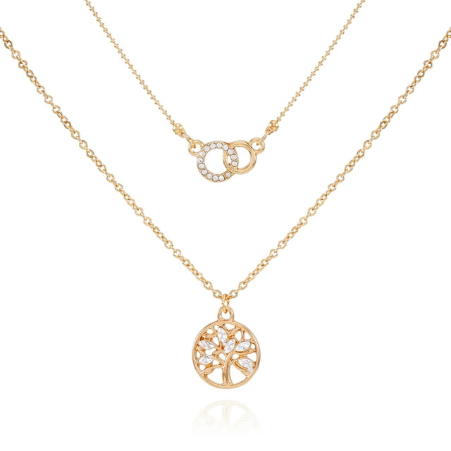 Time and Tru Women's Dainty Tree of Life Goldtone Necklace Set