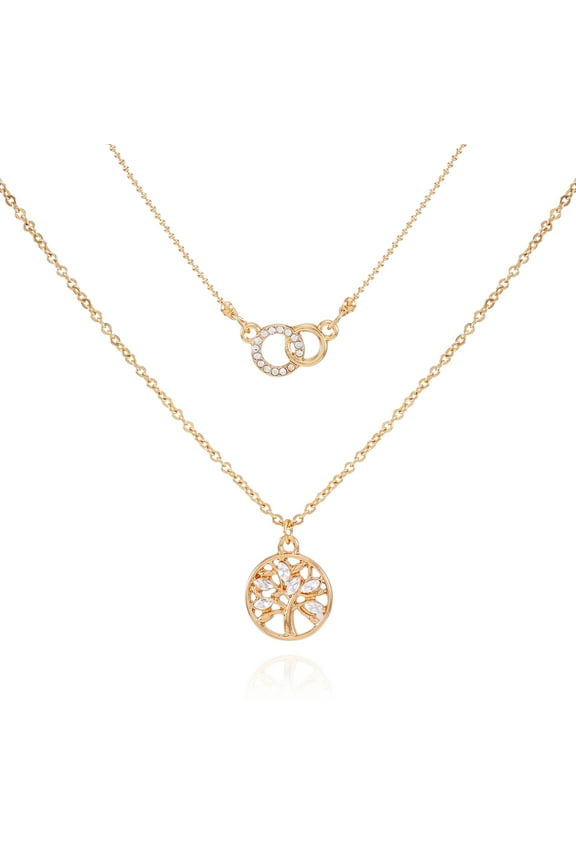 Women's Dainty Tree of Life Goldtone Necklace Set