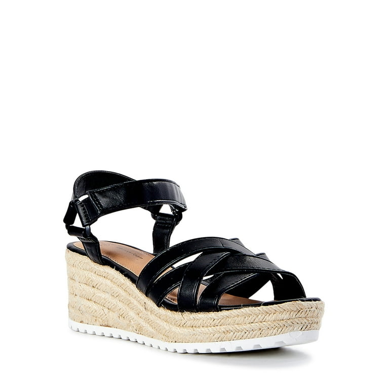 Time and Tru Women s Demi Wedge Sandals Walmart