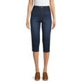 Time and Tru Women's Denim Capri Pants, 21" Inseam, Sizes XSXXL