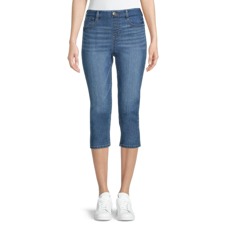 Time and Tru Women's Denim Capri Pants, 21 Inseam, Sizes XS-XXL - Walmart .com