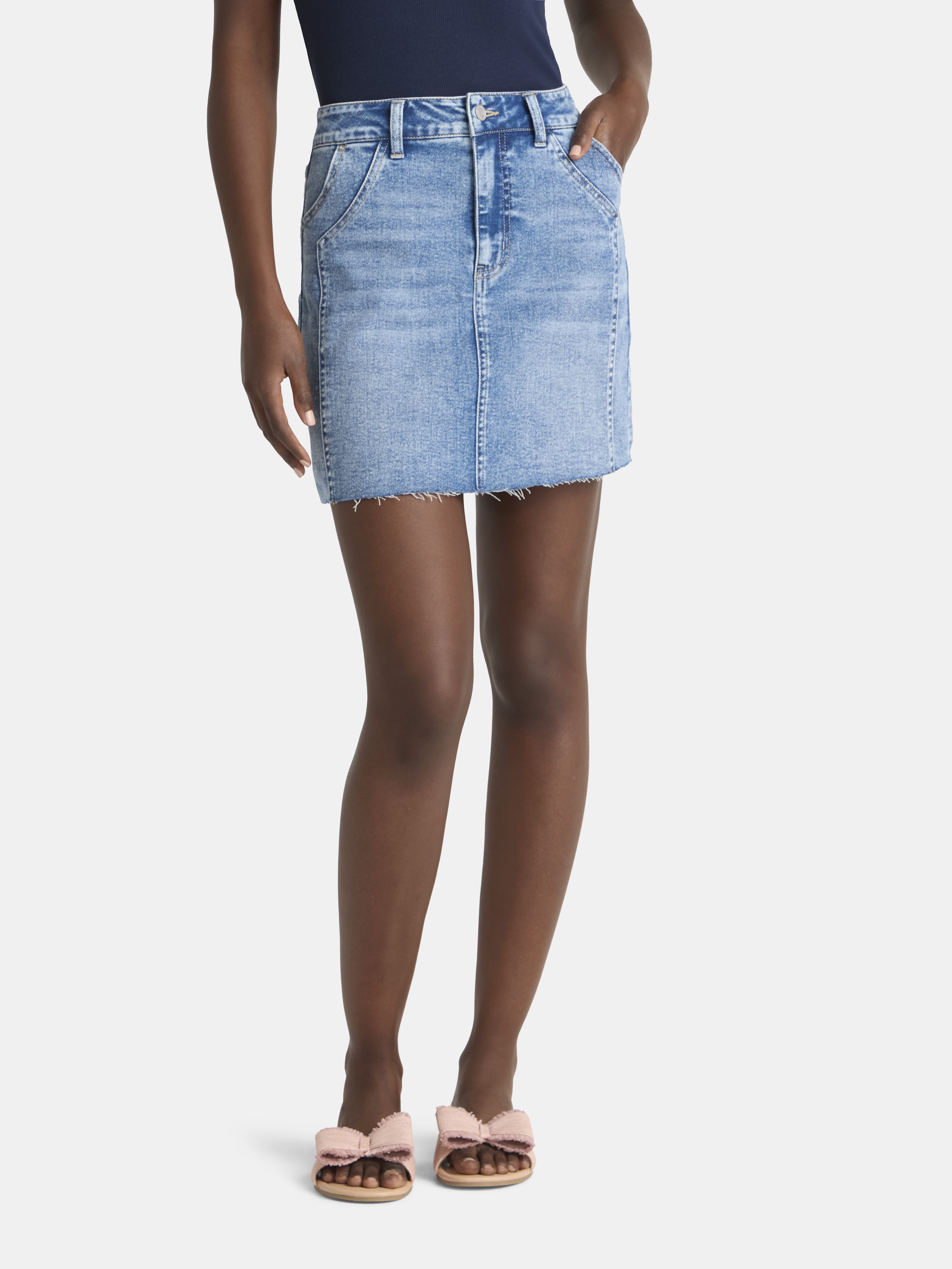 Time and Tru Women's Denim Mini Skirt, Sizes 0-20