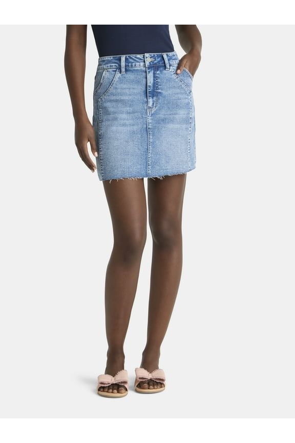 Women's Denim Mini Skirt, Sizes 0-20