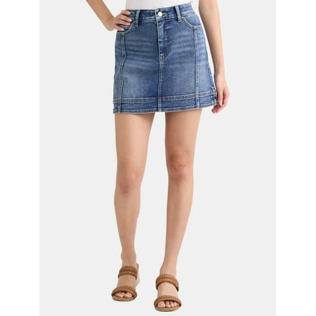 Time and Tru Women's Denim Mini Skirt, Sizes 4-20