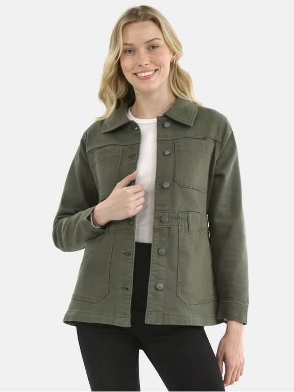 Women's Denim Utility Jacket, Sizes XS-XXXL