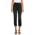thumbnail image 1 of Time and Tru Women's Destructed Hem Straight Leg Jeans, 27.5" Inseam for Regular, Sizes 2-18, 1 of 10