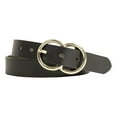 thumbnail image 1 of Time and Tru Women's Double Circle Buckle Belt, Black, 1 of 2