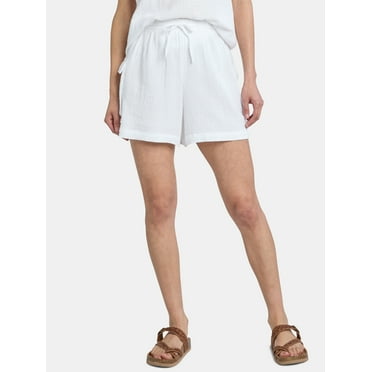 Time and Tru Women's Double Cloth Cotton Cargo Shorts, Sizes XS-XXXL