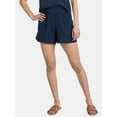 thumbnail image 1 of Time and Tru Women's Double Cloth Cotton Shorts, Sizes XS-XXXL, 1 of 5