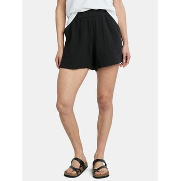 Time and Tru Women's Double Cloth Cotton Shorts, Sizes XS-XXXL