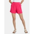 thumbnail image 1 of Time and Tru Women's Double Cloth Cotton Shorts, Sizes XS-XXXL, 1 of 5