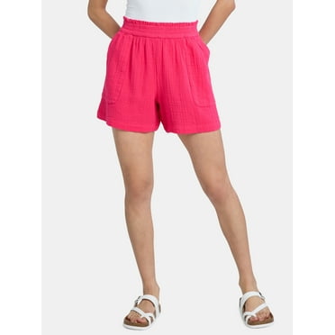 Time and Tru Women's Double Cloth Cotton Shorts, Sizes XS-XXXL