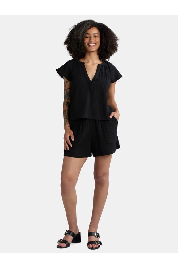 Women's Double Cloth Short Set, Sizes XS-XXXL