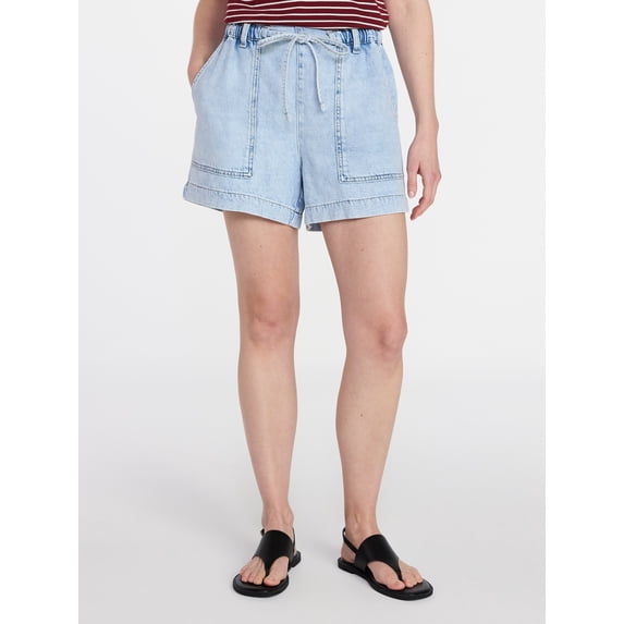 Time and Tru Women's Drapey Utility Shorts, 4 in Inseam, Sizes XS-XXXL