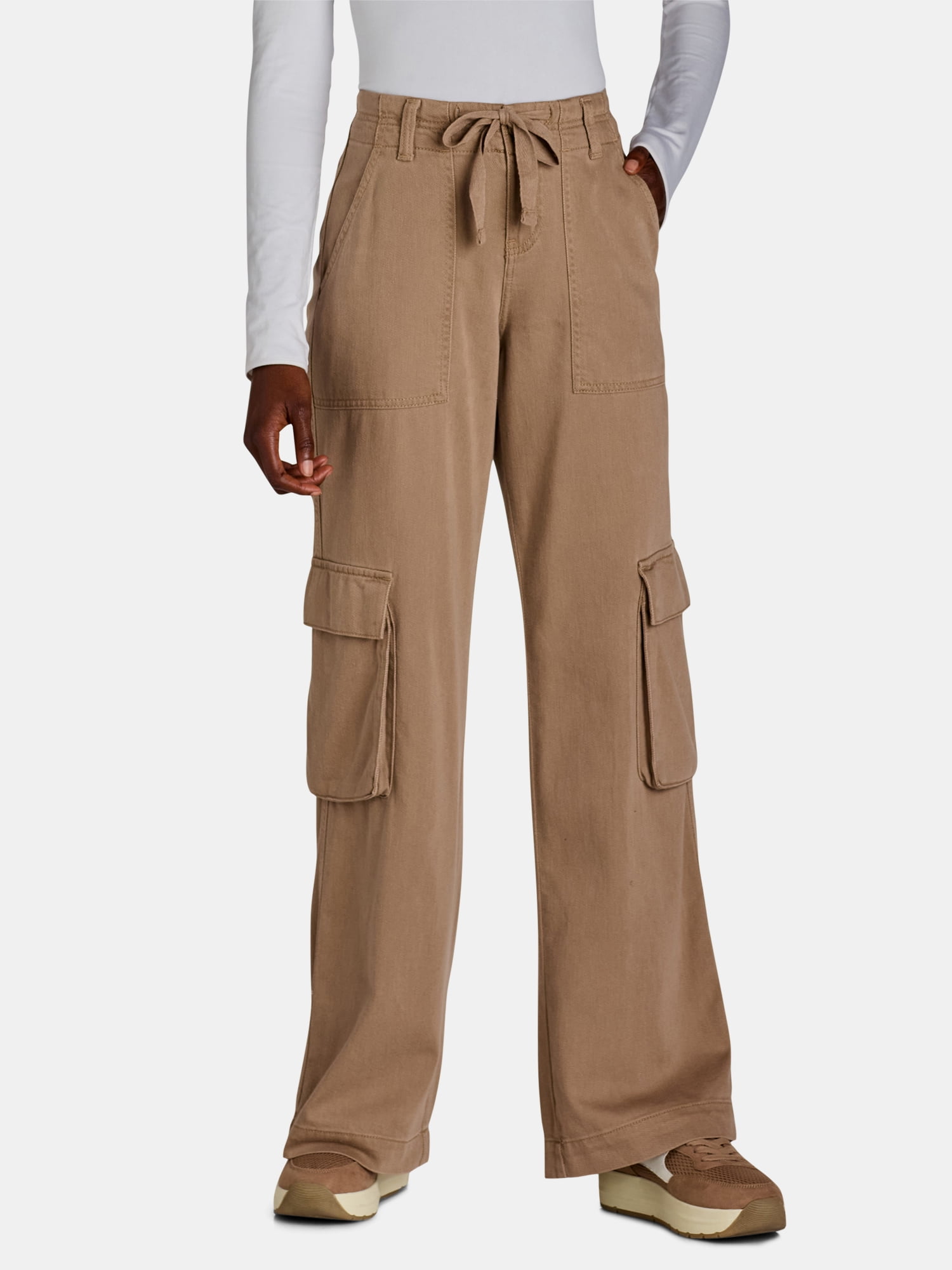 Time and Tru Women's Drawstring Cargo Pants, 29 Time and Tru Women's Drawstring Cargo Pants, 29