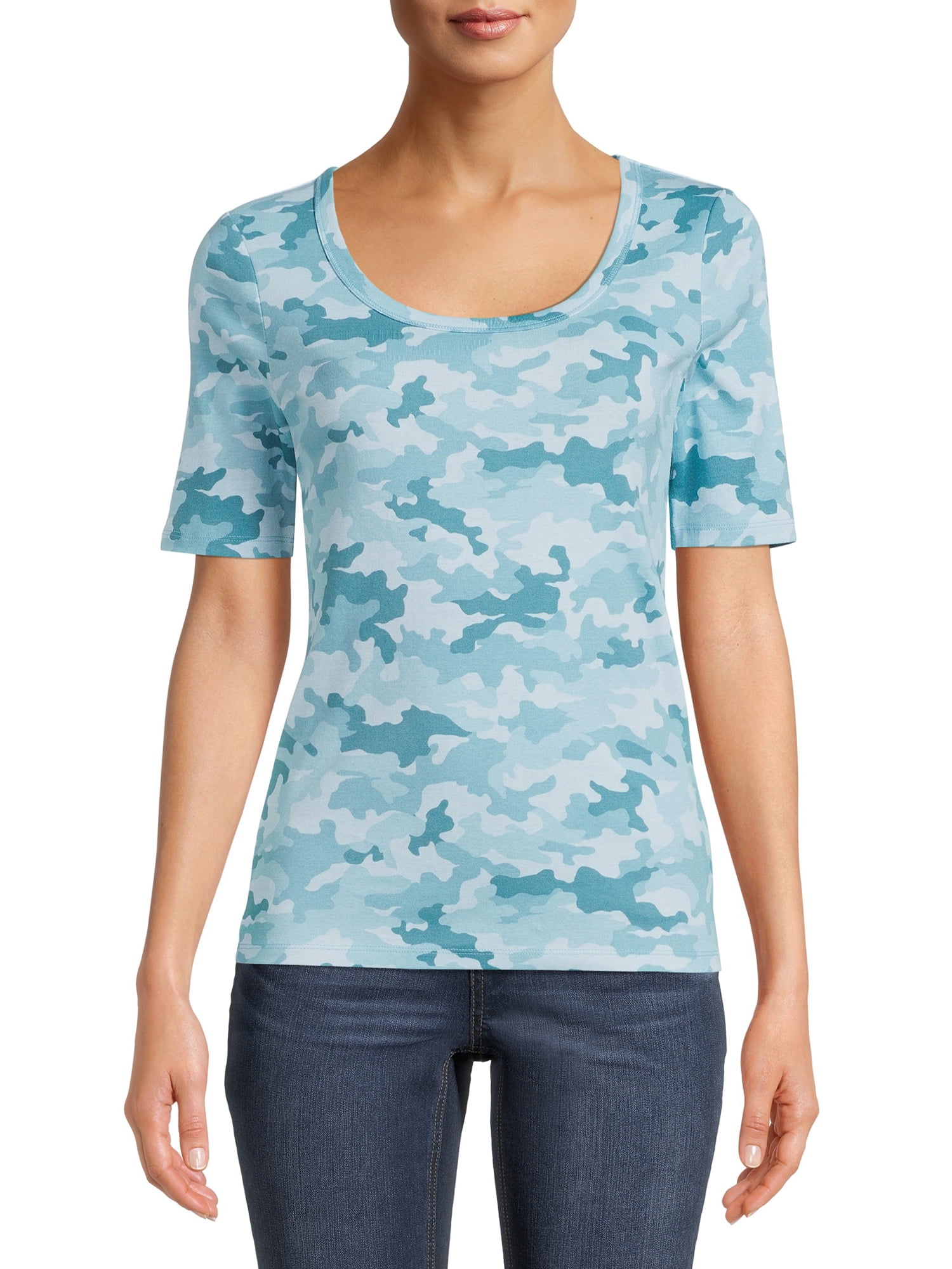 Time and Tru Women's ElbowLength Sleeve TShirt