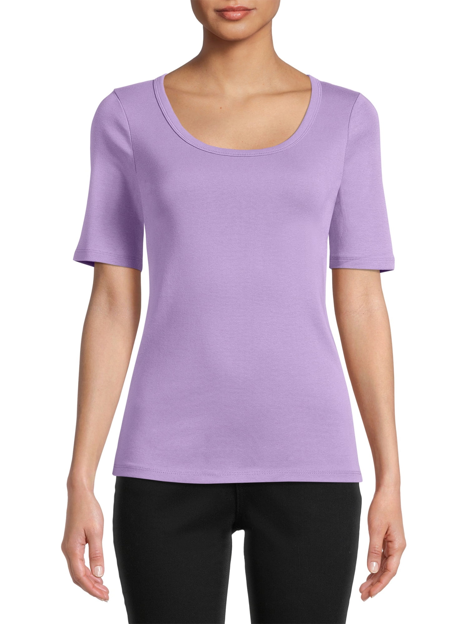 Time and Tru Women's ElbowLength Sleeve TShirt
