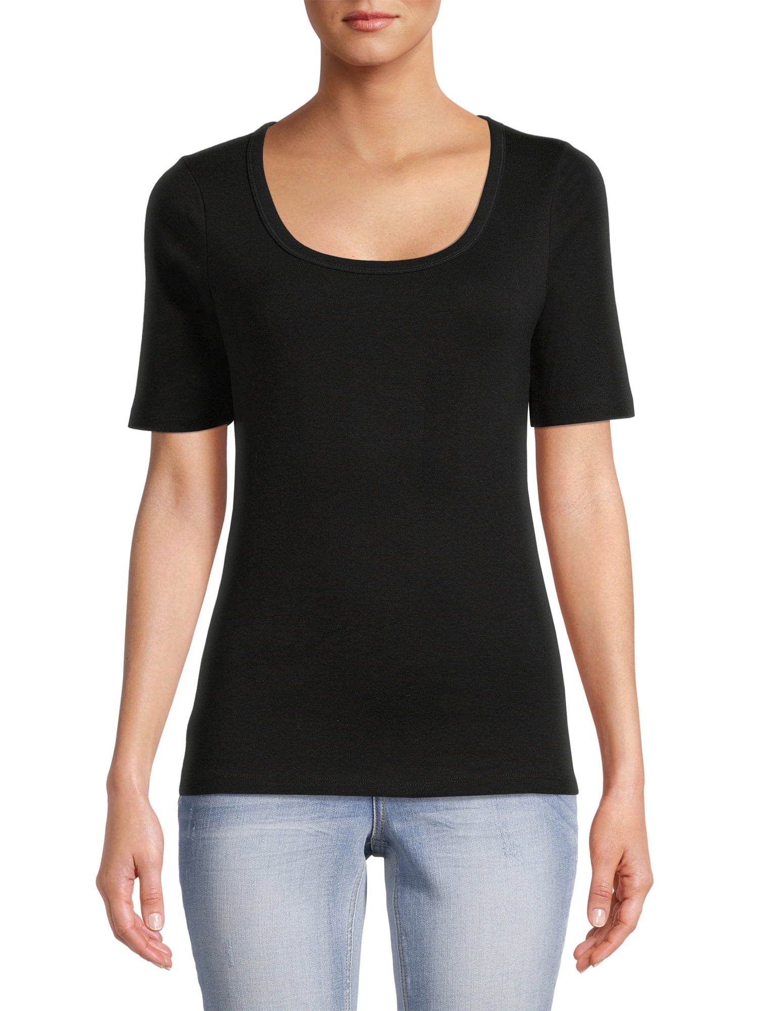 Time and Tru Women's ElbowLength Sleeve TShirt