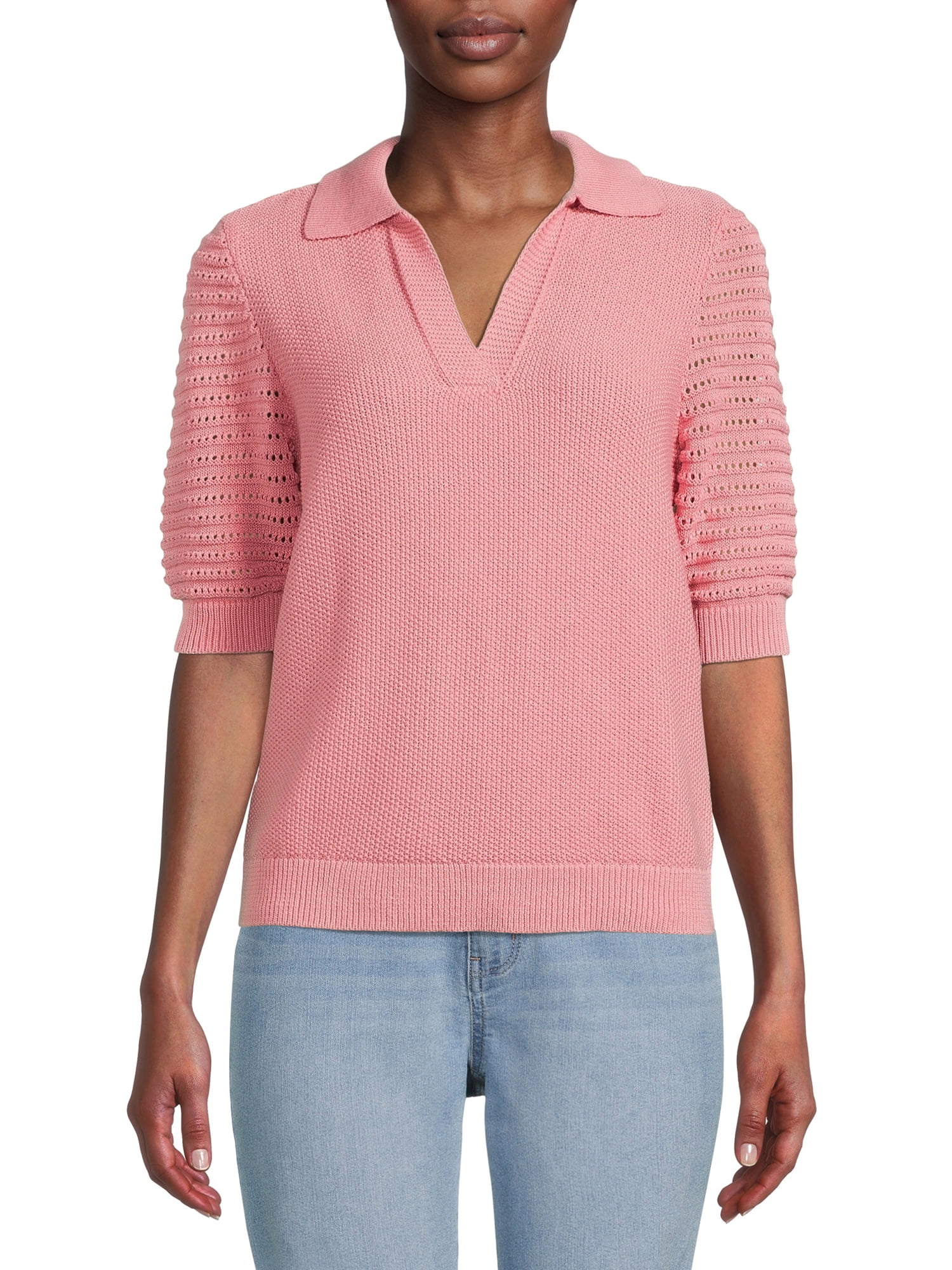 Elbow Sleeve Polo Sweater main image 1