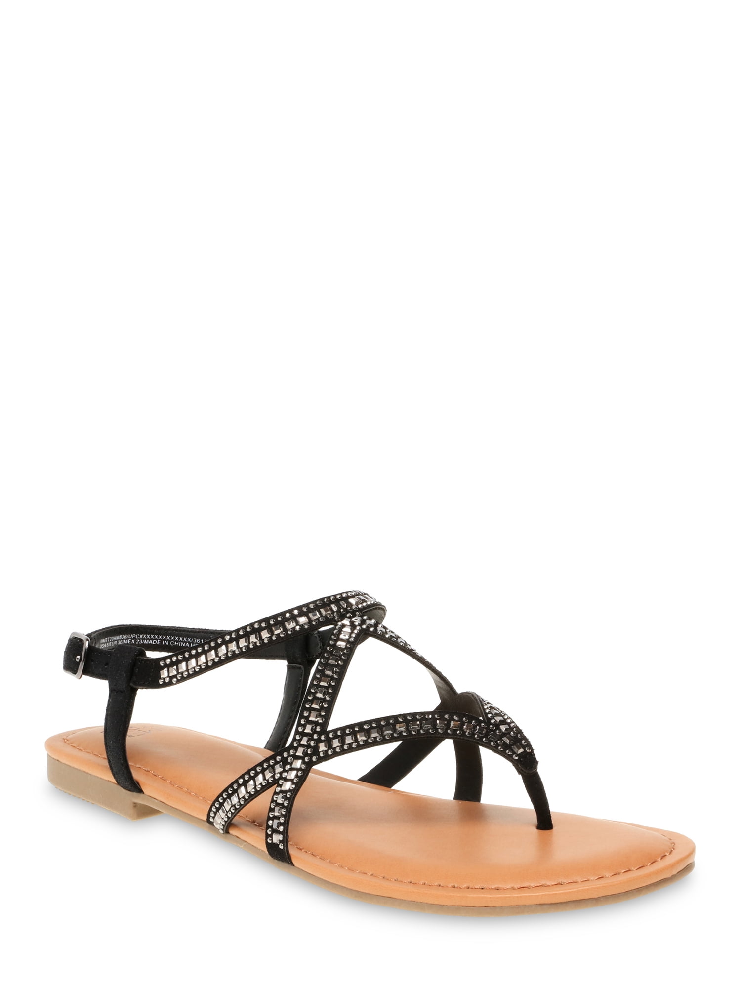 Time and Tru Women's Embellished Strappy Sandal