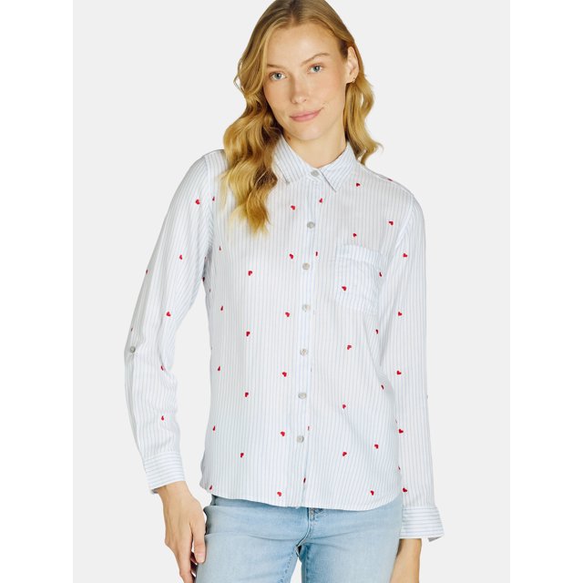 Chemise Femme Brodée Taille M - Culture Ukrainienne - Coton Bleu - Neuf Avec étiquettes