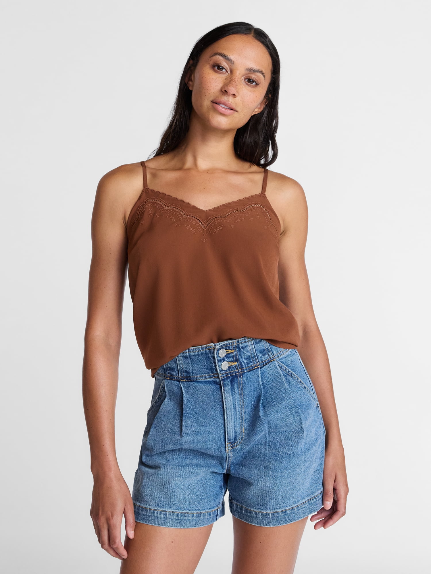 Time and Tru Women's Embroidered Cami, Sizes XS-XXXL