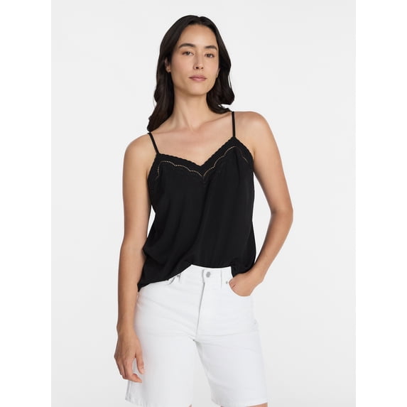 Time and Tru Women's Embroidered Cami, Sizes XS-XXXL