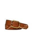 thumbnail image 1 of Time and Tru Women's Embroidered Faux Leather Belt, Brown, 1 of 3