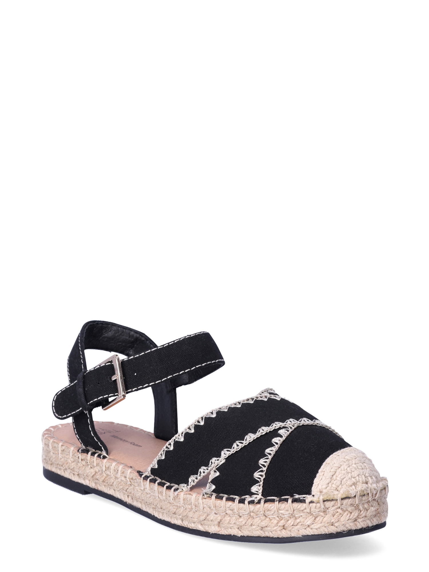 Time and Tru Women’s Espadrille Flats with Ankle Strap - image 1 of 3