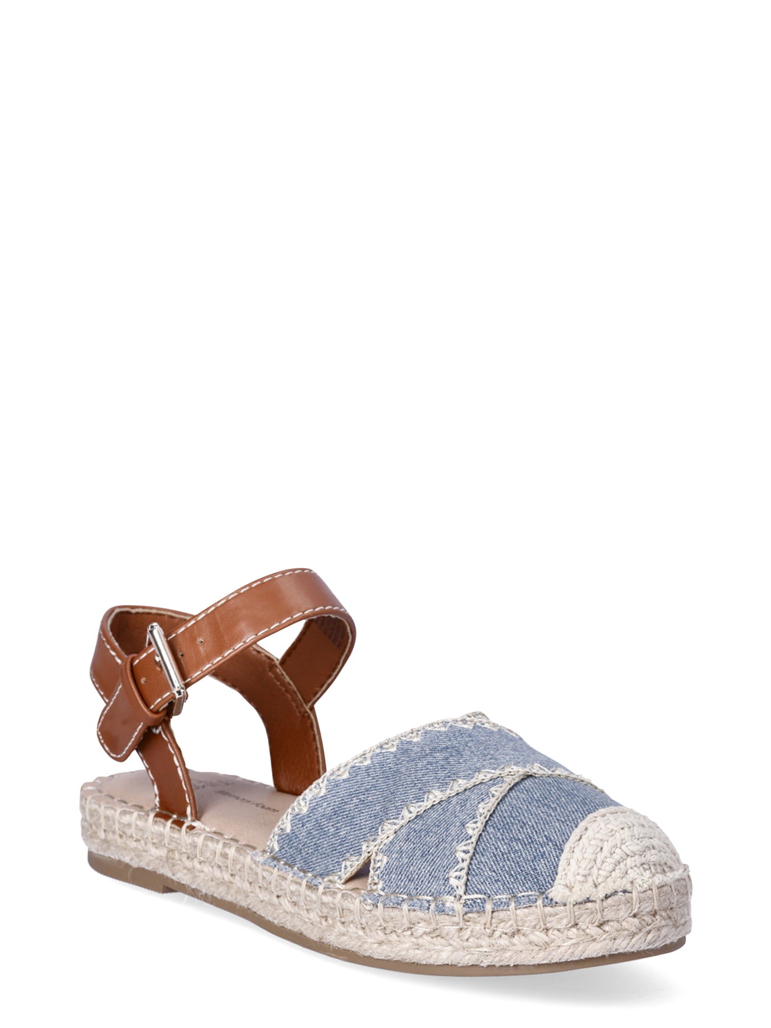 Time and Tru Women’s Espadrille Flats with Ankle Strap - Walmart.com