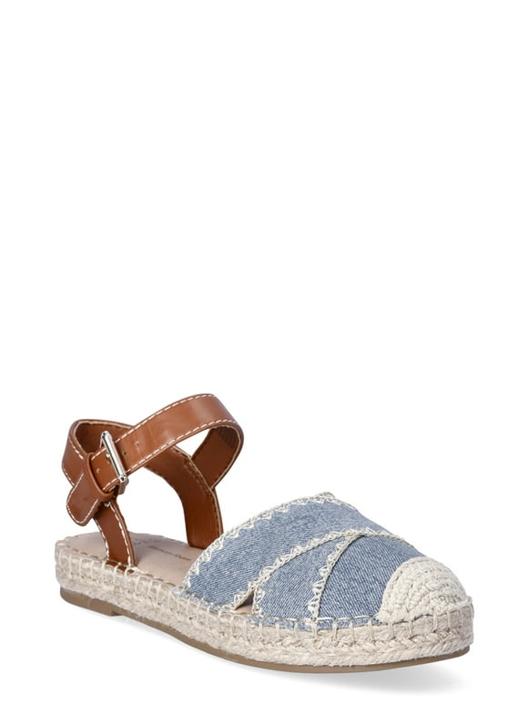 Time and Tru Women’s Espadrille Flats with Ankle Strap