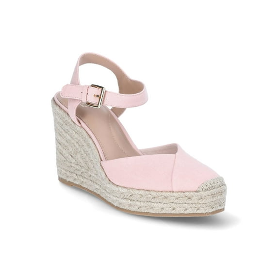 Time and Tru Women's Square Toe Espadrille Wedge Sandals