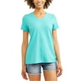 thumbnail image 1 of Time and Tru Women's Essential Short Sleeve V-Neck T-Shirt, 1 of 3