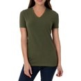 thumbnail image 1 of Time and Tru Women's Essential Short Sleeve V-Neck T-Shirt, 1 of 4