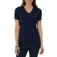 thumbnail image 1 of Time and Tru Women's Essential Short Sleeve V-Neck T-Shirt, 1 of 6