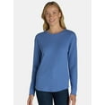 thumbnail image 1 of Time and Tru Women’s Essential Thermal T-Shirt with Long Sleeves, Sizes XS-XXXL, 1 of 5
